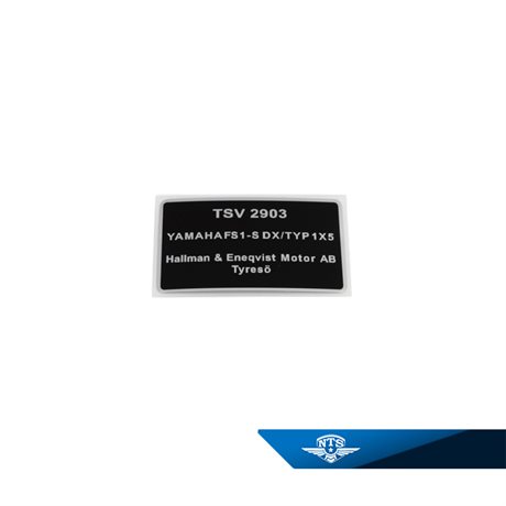 Typskylt Yamaha FS1-S DX/Typ 1X5