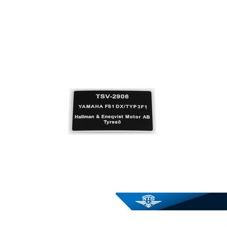 Typskylt Yamaha FS1 DX/Typ 3F1